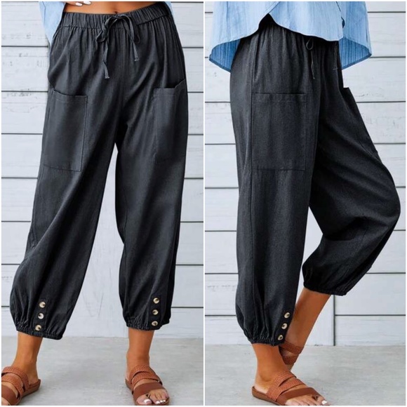 BellanBlue Pants - 031 Solid Stretchy Waist Pockets Lounge Pants